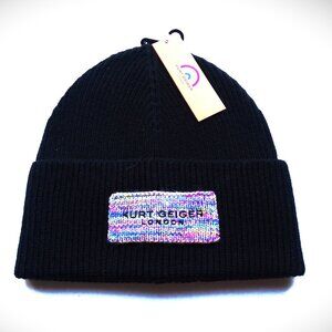 KURT GEIGER LONDON Logo Patch Cuffed Beanie One Size